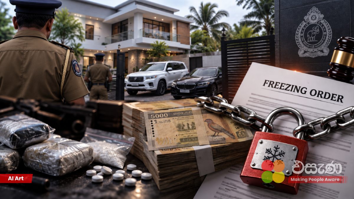 මත්ද්‍රව්‍ය ජාවාරමෙන් උපයාගත් බවට සැක කෙරෙන කෝටි 8.5කට අධික දේපොළ ක්‍රියාවිරහිත කෙරේ